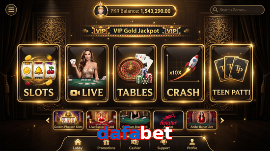 Main screen of Dafabet casino page for PK players