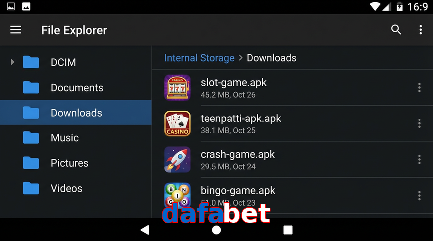 Main screen of Dafabet gameapk page for PK players
