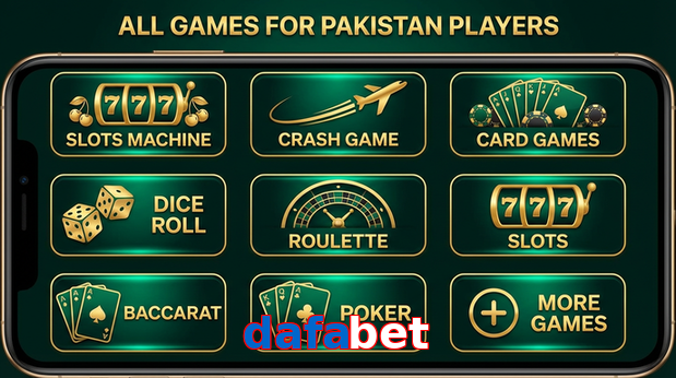 Main screen of Dafabet games page for PK players