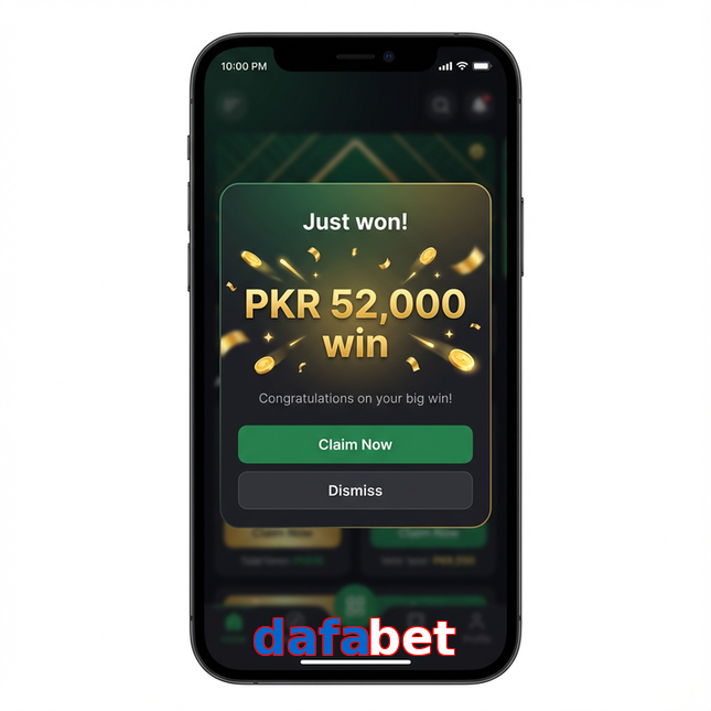 Main screen of Dafabet win page for PK players